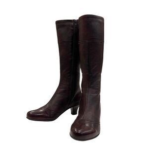 LA CANADIENNE Low Heel Tall Leather Boots